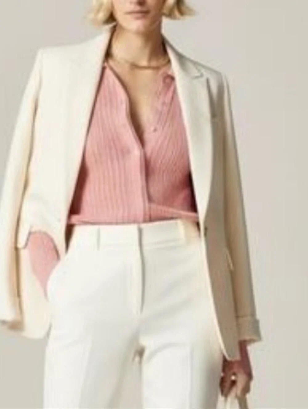 J. Crew Ribbed Tulle Trim Sweater Tee In Premium Ultra Fine Cotton In Peach Clay